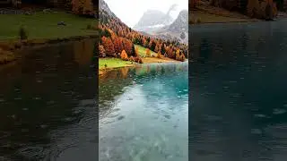 Vibrant Autumn Valley Rain 🍁🌧️ ASMR Light Rain & Lake Reflections for Sleep