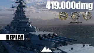 MAINE, 419.000dmg, 4185 Base XP, 7 Kills Abschlachten! - #worldofwarships | #Replay #Deutsch