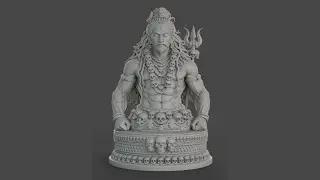 Aghori Shiva Bust &ndash; High Detail 3D Sculpt | Turntable