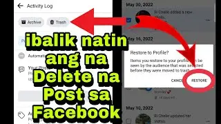 Paano ma Recover ang Deleted Post sa Facebook | Restore Deleted Post | Recover Deleted Post