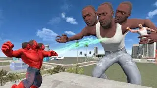 Red Hulk Fight To 3 Head Black Franklin 🤯! in Indian Bike Driving 3D❤️