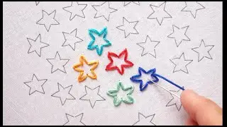 Creative Star Embroidery Using Waste Threads | बचे हुए धागों से बना स्टार पैटर्न एम्ब्रॉयडरी