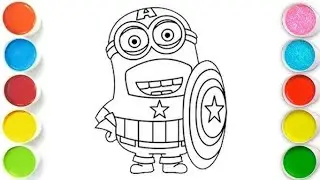 Super minions drawing for kids, let's draw, painting and Coloring drawing for kids and toddlers 🚸🎨🎭🎨