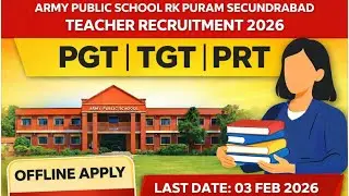 Army Public School RK Puram Recruitment 2026|PGT, TGT, PRT Jobs| Eligibility & Application Process