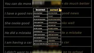 Incorrect and correct sentences.#sentences #spokenenglish #englishgrammar #correctenglish #language
