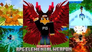 LAN&Ccedil;OU  NOVA ADDON RPG Arma Elemental  no MINECRAFT PE 1.21.132- ARMAS LENDARIA REALISTA