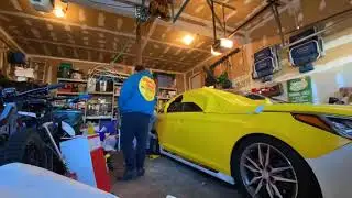 Vinyl wrap on a 2015 Hyundai Sonata Avery satin yellow