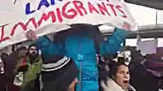 Anti Trump Protest outside JFK airport over refugee ban