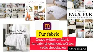 Quago white fur fabric for baby photoshoot soft toy vedio shooting 1.5m 56inches width meesho review