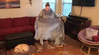 Wearable TV Blanket With Sleeves Arms & Feet Pockets For Adult
