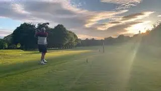 17th at Haggs Castle golf club Glasgow sun splitting the clouds