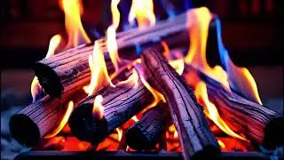2Enjoy the Beauty of a Blue and Orange Fireplace with Color for Deep Calm & Crackling Wood Relaxatio