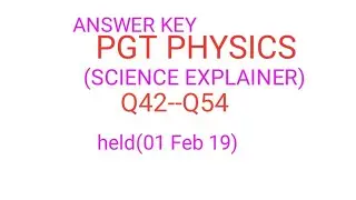 UP PGT PHYSICS ANSWER KEY