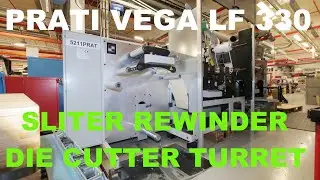 Prati Vega Plus LF 330 from 2008  Slitter Rewinder Die Cutter and Turret Rewinder