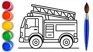 How to draw easy fire truck | easy drawing step by step for kids 