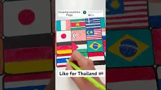 Drawing countries flags until I hit 1k #shorts #viral #art #subscribe #country #flags #Thailand ￼