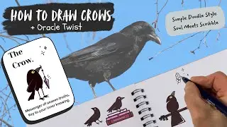 How to Draw a Crow ✨ Symbol of Truth & Inner Knowing | #Shorts #AnimalArt #OracleCards