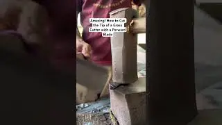 Amazing! How to Cut the Tip of a Grass Cutter with a Forward Blade #fyp #blacksmith #blacksmithing