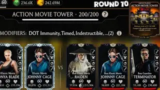 Final Round 2024 | Fatal Action Movie Tower Match 200 & 180 Fight + Rewards MK Mobile | Johnny Cage