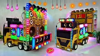 Mini Dj Truck Loading at-home by Cardboard Making Dj truck | Mini Dj Setup | dj wala, competition dj