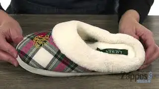 LAUREN Ralph Lauren Cotton Brushed Twill & So Soft Fleece Lining Slippers SKU: 9121854