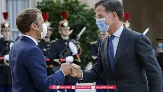 France's Macron welcomes Dutch Prime Minister Rutte at the Elysee