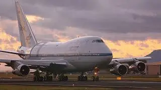 NASA SOFIA (Boeing 747 N747NA). Taking off from Tahiti (NTAA). 07/23/2021