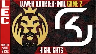 MAD vs SK Highlights Game 2 | LEC Winter 2023 Lower Quarter Final | MAD Lions vs SK Gaming G2