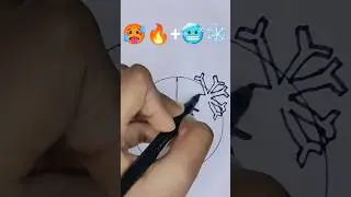 Hot 🔥+Cold❄️ drawing #shorts #youtubeshorts #shortsvideo #drawing #easy