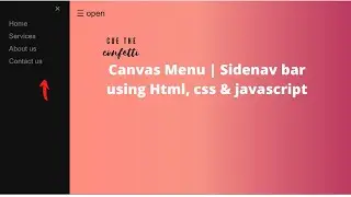Canvas Menu | Sidenav bar using Html, css & javascript