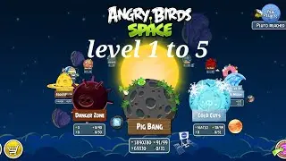 Angry birds space pig bang level 1 to 5 (3 stars gameplay)