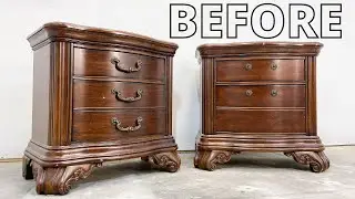 NIGHTSTAND MAKEOVER X2 | Furniture Painting, Staining, & Glazing