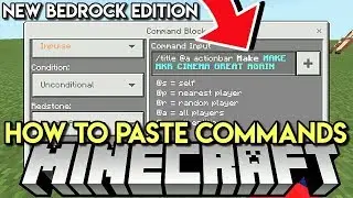 How to paste commands in command blocks |  NEW MINECRAFT BEDROCK EDITION