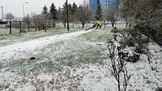 Woke up with snow outside