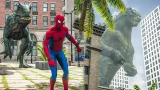 Godzilla Saves Spiderman from Indominus Rex