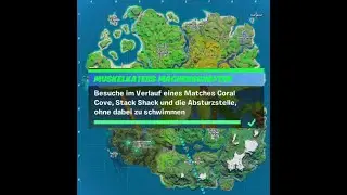 Besuche in Verlauf eine Maches Coral Cove, Stack Shack und die Absturzstelle... (Fortnite)