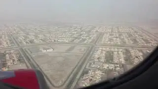 Approaching Abu Dhabi airport, United Arab Emirate on Air Serbia flight