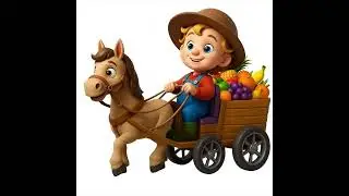Cute Horse Cart Story for Kids | Farm Ride + Fruits & Colors Learning