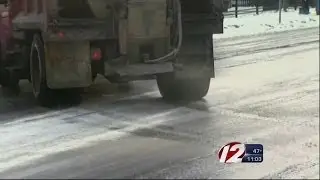 Crews salt the roadways before flash freeze
