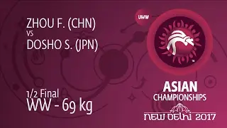 1/2 WW - 69 kg: S. DOSHO (JPN) df. F. ZHOU (CHN), 7-7