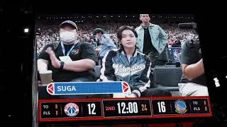 Suga of bts attends NBA JapanGames. Our victory fairy☺#suga #sugabts #NBA #nbajapangames