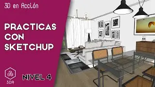 Sketchup. Prácticas de Nivel 4. Vivienda en 1 planta. 9ª parte