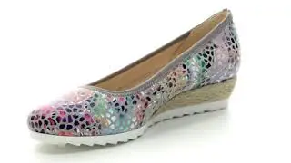 Gabor Epworth 22.641.24 Grey Multi Floral Wedge Shoes