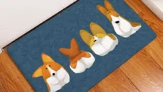 Corgi Anti Slip Foot Waterproof Door Mats