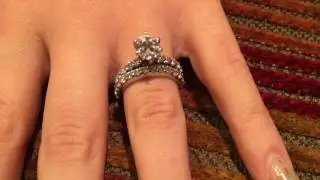 Oval Cubic Zirconia Solid Platinum engagement ring set
