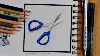Drawing a realistic pair of scissors