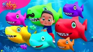 Baby Shark Dance | Colorful Shark Song | BluLoo Nursery Rhymes & Kids Songs