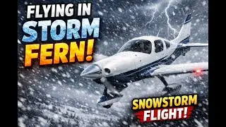 Flying a Cessna Corvalis 400 TT through Storm Fern in Microsoft Flight Simulator 2024.