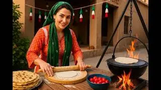 IRAN Village Life 🌿 Traditional Breakfast in Clay House | Local Bread & Traditional Cooking🔥