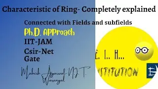 Characteristic of ring/Characteristic of ring in Hindi/Characteristic of a ring with unity/CSIR-NET